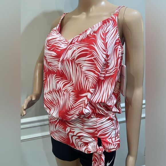 NWT COCO REEF Women's Contours Clarity Bandeau Printed Tankini Top - Picture 5 of 6